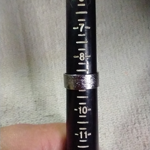 Silvertone band ring wedding - Picture 2 of 5